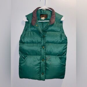 Vintage 1960s Eddie Bauer Goose Down Quilted Vest with Snaps